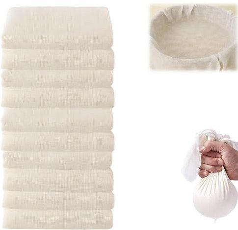 Etamine Alimentaire, 10 Pièces Cheese Cloth 40x40cm, Filtre Alimentaire Reusable, Étamines À Fromage, Tissu Filtrant Réutilisable Pour Filtrer Tofu Jus Thé Lait Fruits Café
