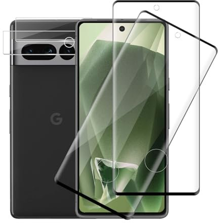 Carantee 2+2 Stück Schutzfolie für Panzerglas für Google Pixel 7 Pro 5G, 3D Keine Blasen Folie mit Kameraschutz, Anti-Fingerprint Kratzfest HD Displayschutzfolie für Pixel 7 Pro 5G Schutzglas