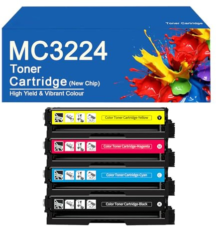 SEMTGJ Cartuccia Toner MC3224 (4 Colori con Chip) Compatibile con C3210K0, C3210C0, C3210M0, C3210Y0, Sostituzione Toner per Stampante Lexmark C3224dw, C3326dw, C3426dw.,3224-4 Color