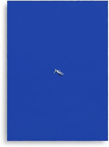 Close Up Maarten Léon Kunstdruck No Stress Blau Minimalistisch Surreal Moderne Kunst auf Papier Gerahmt oder Ungerahmt wählbar, 50 cm x 70 cm