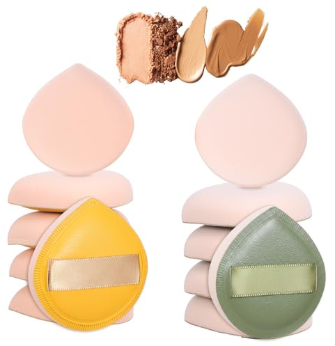 LIQWEI 12 stycken makeupsvamp, stor makeup pudertofs, tvättbar skönhetsblender våt torr makeup verktyg för foundation concealer flytande kräm