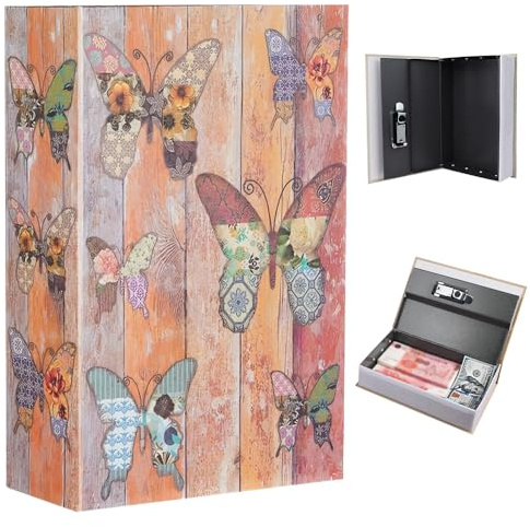 Cassaforte per libri con serratura a combinazione, cassaforte per libri, 24 x 16 x 6 cm, libro di reindirizzamento, cassaforte nascosta, per chiavi, denaro, gioielli e oggetti di valore (stile