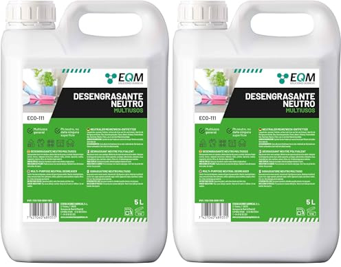 EQM - ECO-111 - Desengrasante Neutro Todo en Uno - 5L - Potente, Seguro y Respetuoso con todas las superficies - Hogar, industria, vehículos, barcos, hoteles, etc. (Paquete de 2)