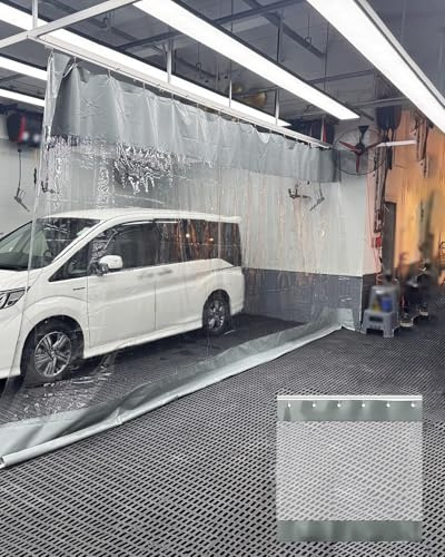 VäderbeständigTransparentGa avdelare för WorpacesIndustriell del med justerbart spår anpassningsbar vägg (B 3,5 x H 2,2 m/3,4 x 7 fot)