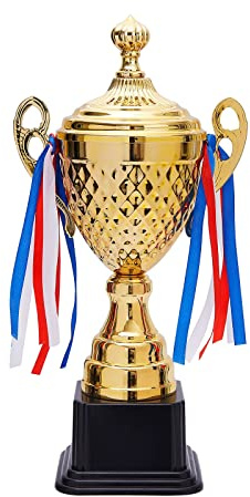 Juvale Gold Trophy Cup - Tournament & Championship Trophy Award - Versatile Awards for Soccer, Basketball & Golf - Rewards for Adults & Kids - 15.2 x 7.5 x 5 in