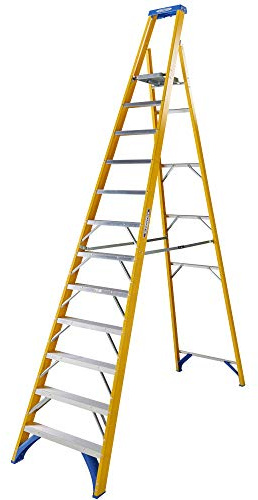 Werner Fibreglass Platform Stepladder 12 Tread 7171218