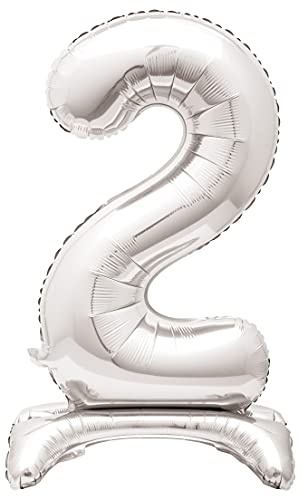 Majestic Silver 2 - Shaped Foil Balloon (76cm) - Elegant & Standalone Party Decor- Perfect for Milestone Celebrations - 1 Pc