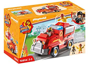 PLAYMOBIL Duck ON Call 70914 Feuerwehr Einsatzfahrzeug, Mit Licht und Sound, Spielzeug für Kinder ab 3 Jahren