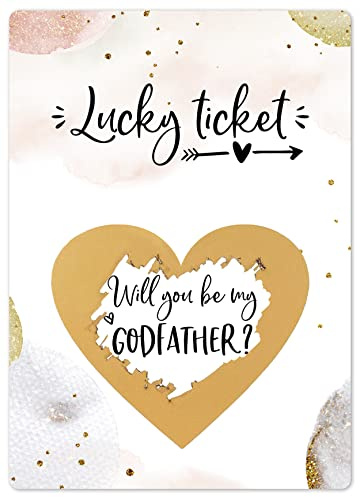 Joli Coon Will You Be My Godfather Scratch Card | 350gsm designer paper, tactile UV finish, scratch panel, premium stationery for a memorable reveal