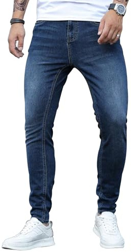 HUNGSON Skinny Jeans for Men Stretch Slim Fit Ripped Distressed