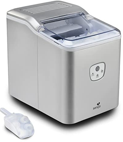 SENYA SYCP-IM002 Eiswürfelmaschine aus Kunststoff, 12 kg/24 Stunden, Behälter 1,6 l, Silber, 120 W