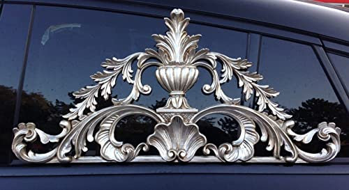 Generisch Wanddeko Silber Antik Barock 77x36 cm Wandrelief Wanddekoration Wohnzimmer, Küche Wandbild Wandbehang Wandskulptur accessoires Wandobjekt C1520 (Silber)