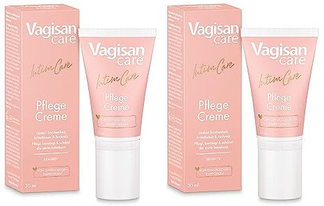 VagisanCare Pflege-Creme - 2 x 30 ml - Intensiv wirkende Feuchtigkeits-Creme für den Intimbereich | Schützt und beruhigt gereizte Haut
