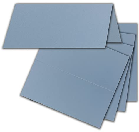 FarbenFroh by GUSTAV NEUSER Lot de 150 cartons de table - Bleu gris (bleu) - 4,5 x 10 cm - Cartes doubles - Cartes de place et cartes nominatives pour mariage et fêtes