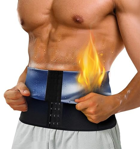 Weyot Faja Reductora Hombre Adelgazante, Cinturón De Sudor, Cinturón Reductora Compresión De Sauna Deportivo para Quema De Grasas Y Efecto Sauna, Cinturón Abdominal Abdomen,S/M,Blue