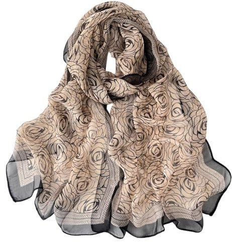 FAIRYGATE Echarpe Anniversaire Foulard en Mousseline de Soie Froissée pour Femme Printemps Été Soyeux et Léger Peut être Utilisé pour les Occasions Formelles B7213