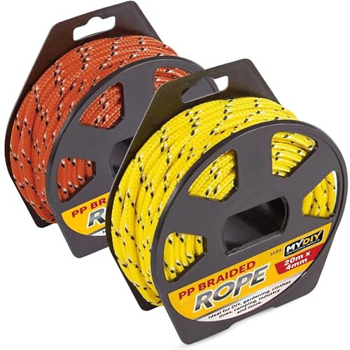 MY DIY Braided Rope 15M x 5.5MM Heavy Duty Polypropylene Rope - Outdoor Ropes for Camping, Clothesline, Gardening, DIY, and Craft Projects – Weather Resistant, Durable & Multipurpose Utility Cord