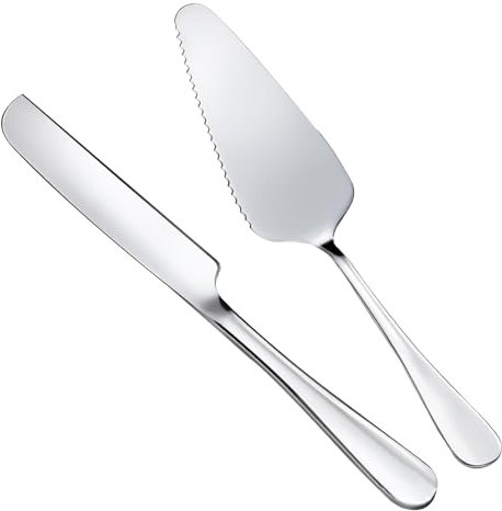 GVSS 1 Ensemble de Couteau et Serveur de Gateau de Mariage 23cm, Ensemble de Coupe de Gateau en Acier Inoxydable pour Mariage,Inclut Couteau et Pelle à Gateau,pour Mariages,Anniversaires et Fêtes