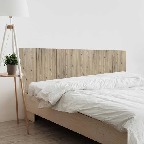 DHOME Testiera in Legno Riciclato DM Stile Pallet Verticale Dual Divisa in 2 Pezzi Letto Pallet Supporti inclusi (180cm Doppio, Quercia)