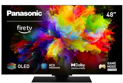 Panasonic TV-48Z80AEY Z80 Series 48 inch 4K Ultra HD OLED Smart TV, 2024, Fire TV, Dolby Vision & Atmos, Game Mode Extreme, Alexa Voice Control, Airplay, Black