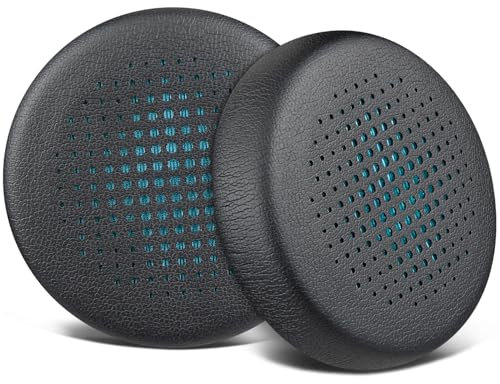SOULWIT Replacement Earpads for JLab Go Work/Go Work Gen 2 Wireless Headsets, Ear Pads Cushions with Soft Protein Leather and High-Density Memory Foam - Black