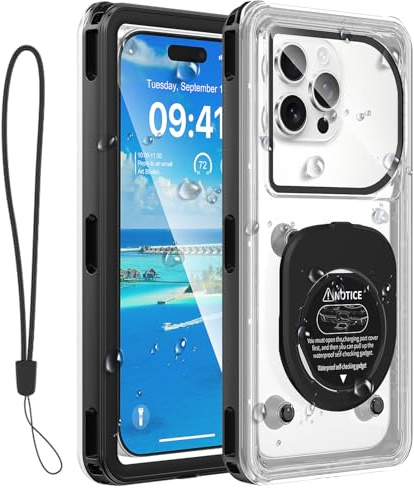 wasserdichte Handyhülle 6,9 Zoll, IPX8 Unterwasser-Handycase für Schwimmen & Schnorcheln Universell kompatibel mit iPhone 16/15/14/13/12 Pro Max, Samsung S25/S24/S23 Ultra, Xiaomi, Google (Schwarz)