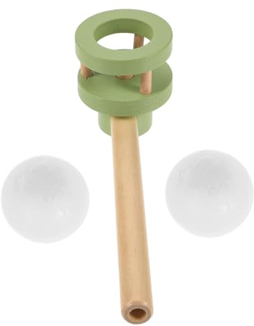 Parliky Bolas Flotantes de Madera para Soplar Juguete Educativo para Entrenamiento Respiratorio y Diversión Interactiva Familia Color Verde