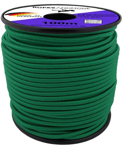 Ropes and More Expander Rope Rubber Rope 6 mm Tension Rope 10 m - 50 m Many Colours (Green, 20 m (Lfm) - without Spool)
