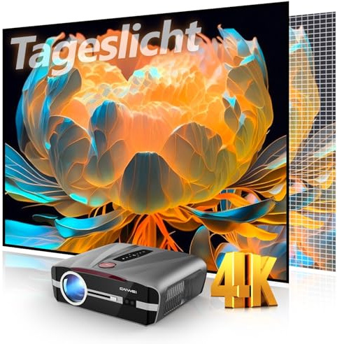 4K Beamer Ultra HD 2300ANSI Tageslicht Projektor Heimkino HDR10 WiFi6 Bluetooth NFC Smart Android Beamers Autofokus/Trapezkorrektur HDMI ARC USB WLAN Streaming Apps Kino Gaming Film Indoor Outdoor