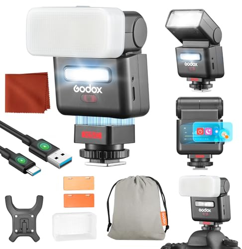 Godox IT32 per Canon Fotocamera Flash IT32 TTL Mini Flash con X5C Trigger Flash Diffusore HSS 2.4GHz Sistema X GN18 Flash per Fotocamera Touchscreen Riflettore Integrato Luce LED Filtro Magnetico