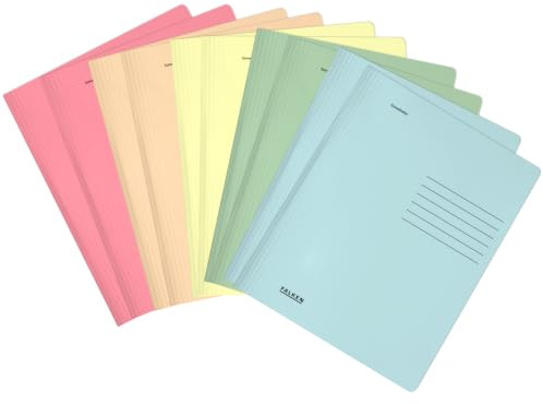 FALKEN 10 PastelColor snabbhäftare A4 av återvunnen kartong | Tillverkade i Tyskland, sorterade färger, kommersiell och myndighetsarkivering, Blå Ängeln, kontor och skola