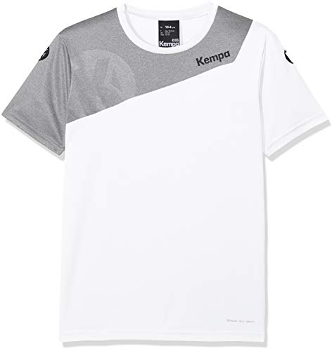 Kempa Core 2.0 Maillot Mixte Enfant, Blanc/Dark Gris Mélange, FR : XXS (Taille Fabricant : 116)