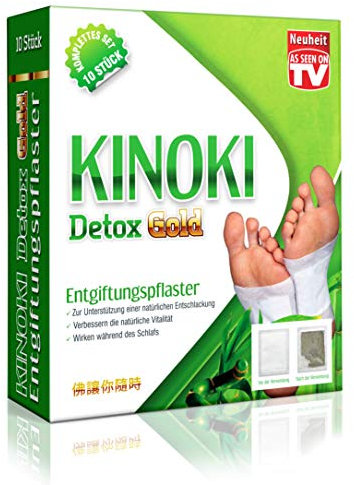 AURA HERBALS® Kinoki, cerotti detox oro, 10 cerotti disintossicanti – Vital Plaster originale – alta qualità – agopressione e agopuntura