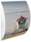 Burg Wächter Design Briefkasten | Modell Riviera 46x33,5x13cm groß | verzinkter Stahl weiß | Postkasten mit Öffnungsstopp, großer A4 Einwurf, Zylinderschloss, 2 Schlüssel | Motiv Beach Section