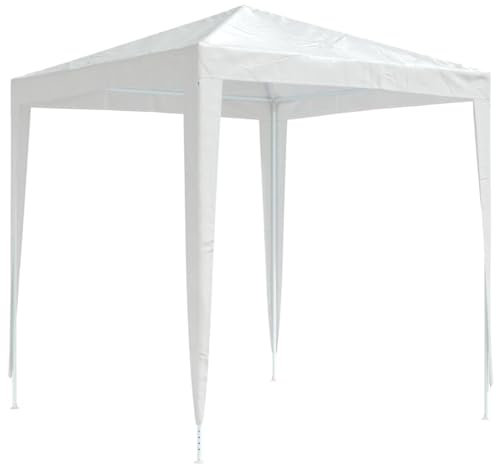 vidaXL Partyzelt UV-beständig Wasserbeständig Pavillon Festzelt Gartenzelt Gartenpavillon Bierzelt Zelt Garten Party 2x2m Weiß PE Eisen