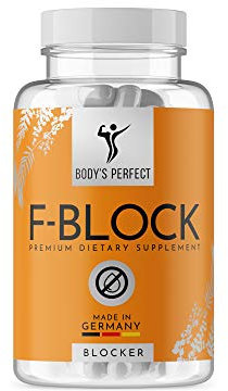 BODY'S PERFECT® F-Block Kapseln für Cheat Days, Fett, Blocker, mit Feigenkaktus, Lipase & Zink, 60 Stück