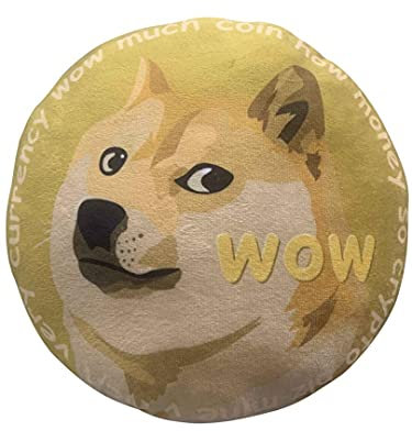 Dogecoin Kissen – Rundes Plüsch-Krypto-Kissen von BlockCraft Doge Plüschkissen