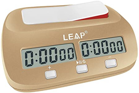 LEAP Schachuhr Zeitschaltuhr für Schach und 2 Spieler Brettspiel Mit Bonus (Fischer) und Verzögerung Eigenschaften Gold