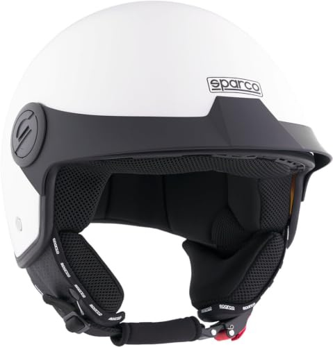 Sparco Riders Casque Demi-Jet, Casque Scooter SP602 | Homologué ECE 22.06, Vintage avec Visière Solaire et Déclencheur Micrométrique, Idéal pour la Ville, Homme et Femme