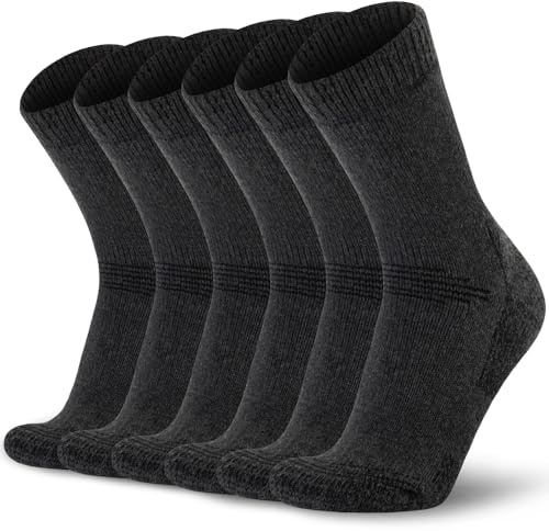 Time May Tell Mens and Womens Merino Wool Hiking Cushioning Socks For Outdoor Wool-Socks-For-Men 3 Pack (Dark gray(3 Pairs) US Size 9-13