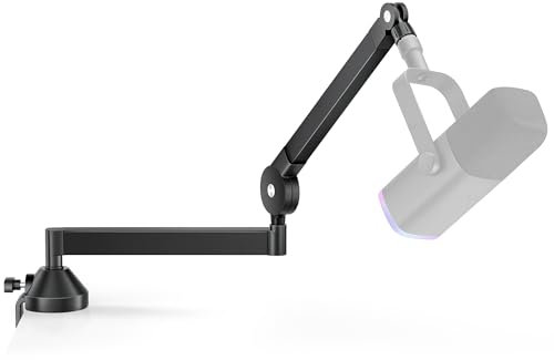 InnoGear Low Profile Mic Arm, 360° Rotatable Microphone Boom Arm Mic Stand for Fifine AM8 K669B Blue Yeti HyperX QuadCast SoloCast AT2020, with Mic Clip 3/8 to 5/8, 3/8 to 1/4 Adapter, Black