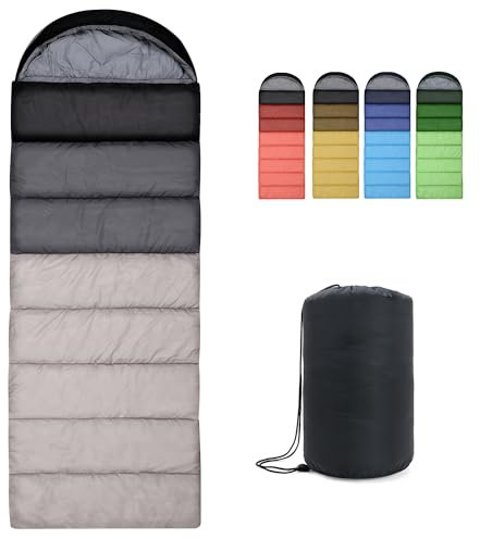 Outplea Sac de couchage portable pour 3-4 saisons, imperméable et léger pour le camping, la randonnée, le trekking