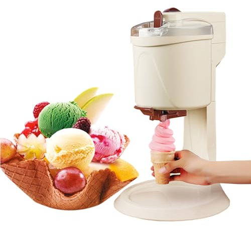 ELIKBH Machine à crème glacée Molle Machine à crème glacée Domestique Grande capacité 1L Machine de Fabrication de crème glacée Molle Machine à crème glacée au Cornet de Yaourt et Dessert aux Fruits