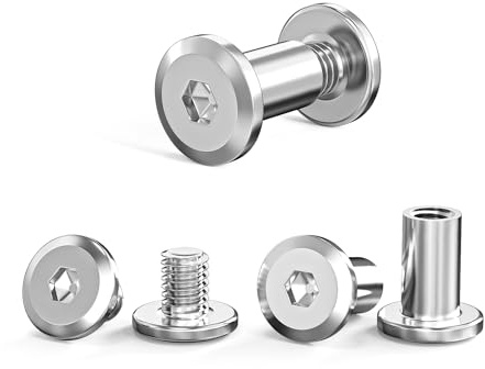 ORTAVA 30 stycken anslutningsskruvar M5 x 10 mm (30 x möbelskruvar, 30 x hylsskruvar), rostfritt stål A2 V2A skåpkontakter, möbelkontakter, skåp, träskivor