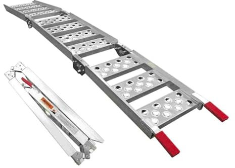 The Ramp People Tri-fold Motorcycle Loading Ramp - Aluminium - 270kg 1985mm Motorbike Quad ATV Ramp Trailer Van