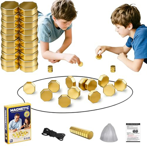 Juego de ajedrez magnético, juegos de imanes educativos portátiles, juego de damas con 20 piezas de ajedrez, suministros de fiesta familiar para reuniones familiares y viajes para niños y adultos