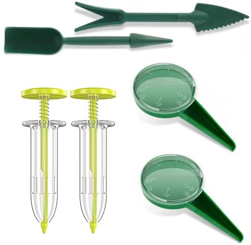 Semoir à Graines Manuel Réglable, Kit de Semis 6 Pièces pour Potager | Distributeur à 5 ouvertures pour radis, mâche, épinards, roquette et laitues, en godets, serre ou pleine terre