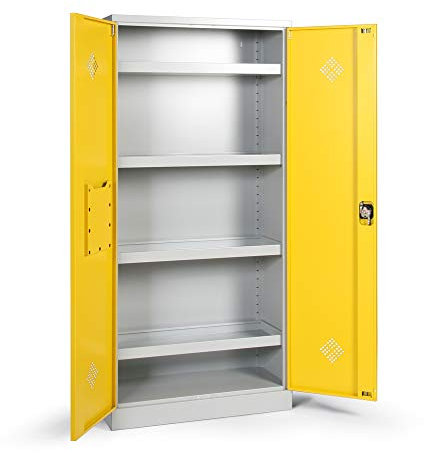 Umweltschrank zweitürig H 1950 B 920 mit 4 Wannenböden 50 mm hoch - Taurotrade
