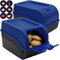 ARTECSIS Kartoffel Aufbewahrungsbox dunkelblau 2er Set I Gemüsebox Kartoffelbox mit Deckel für ca. 4 kg Kartoffeln + 6 Aufkleber mit Gemüsesorten