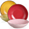 vancasso Piatti Fondi Gres, Set 4 Piatti Fondi MODA, Ciotole Zuppa Cereali,Noodles bowl, Insalatiera,Piatti Fondi per 4 Persone, 600ml